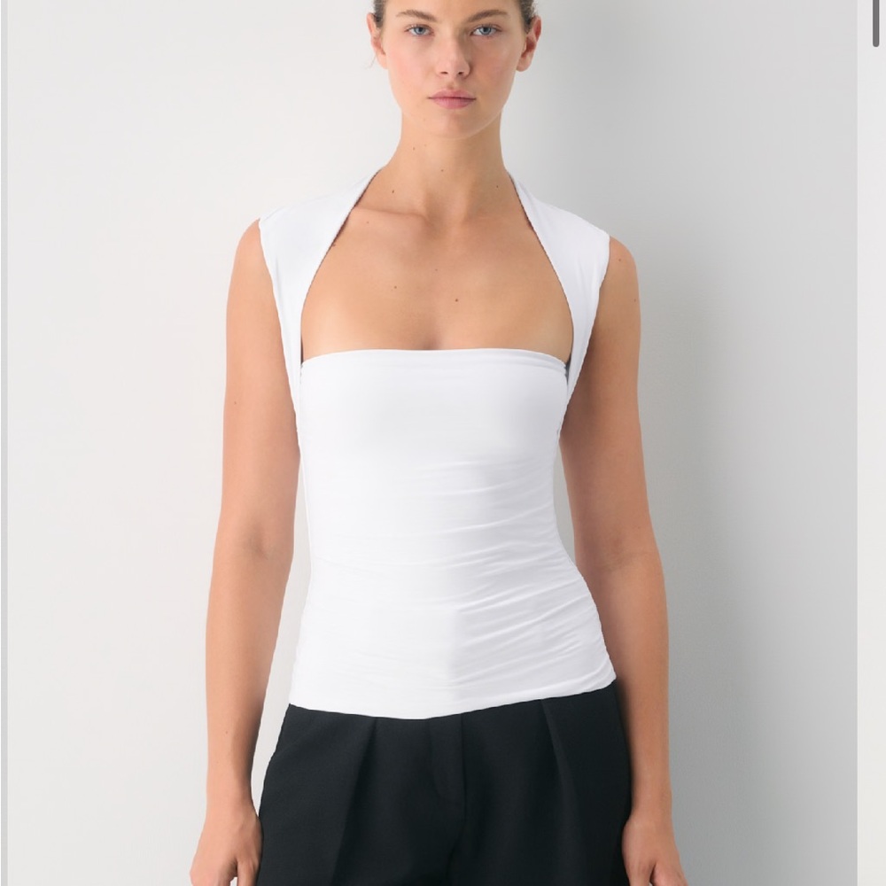 Aritzia White Women's contour flourish top